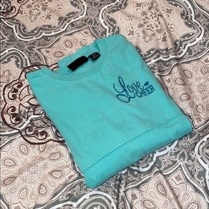 Turquoise Cheerleader Long sleeve spirit jersey